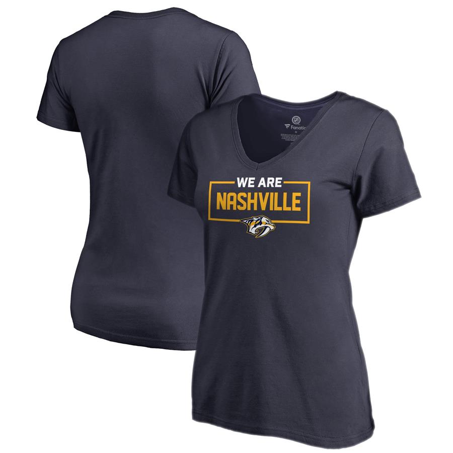 Nashville Predators Fanatics Branded Women's Iconic Collection V-Neck T-Shirt - Navy