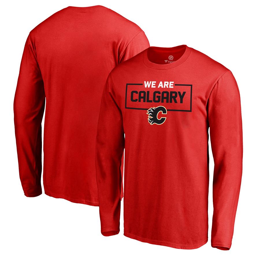 Calgary Flames Fanatics Branded Iconic Collection We Are Long Sleeve T-Shirt - Red