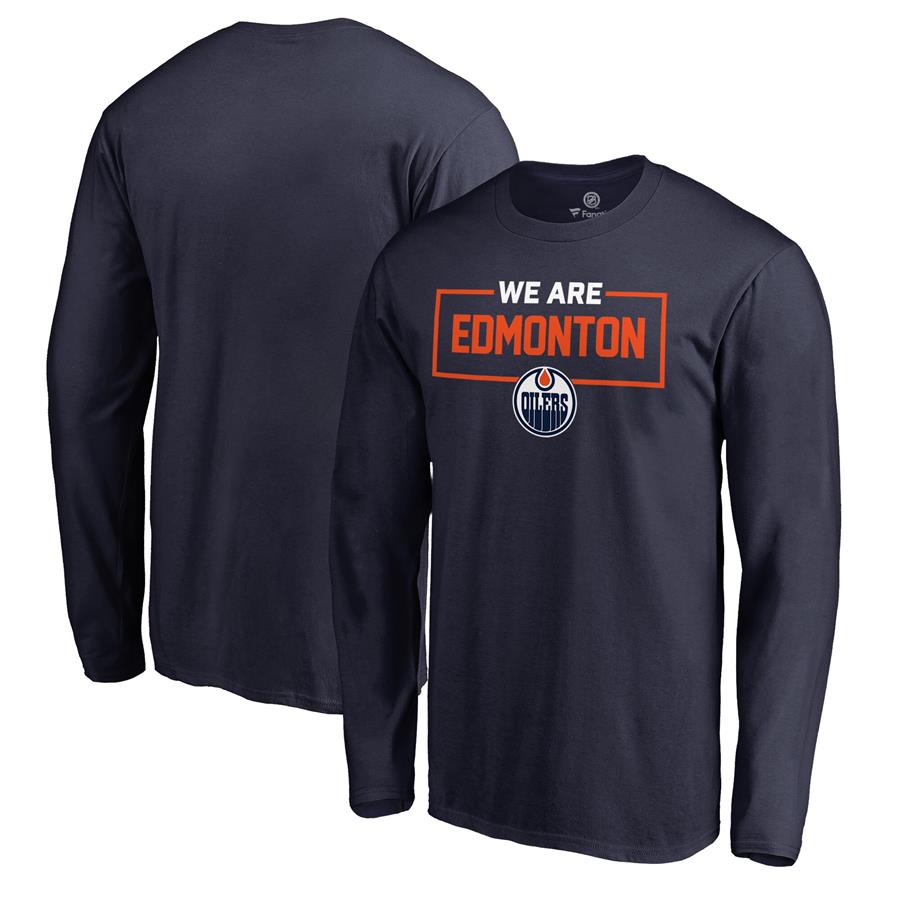 Edmonton Oilers Fanatics Branded Iconic Collection We Are Long Sleeve T-Shirt - Navy