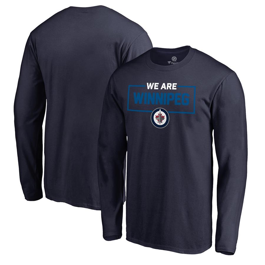 Winnipeg Jets Fanatics Branded Iconic Collection We Are Long Sleeve T-Shirt - Navy