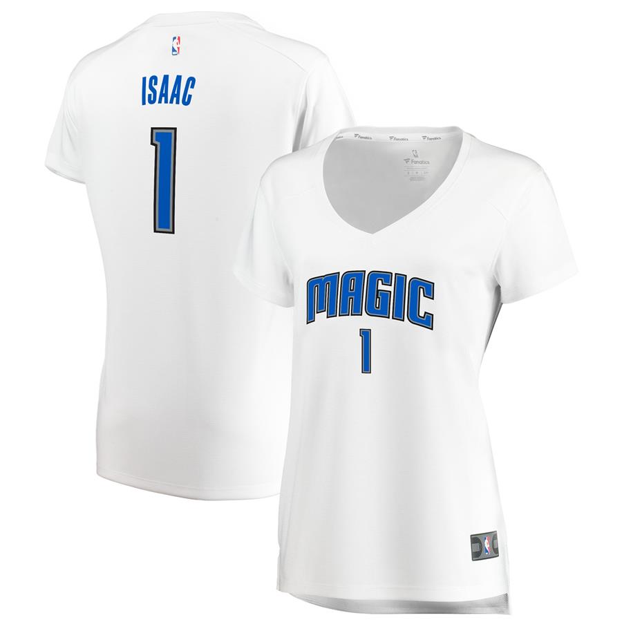 Jonathan Isaac Orlando Magic Fanatics Branded Women's Fast Break Replica Jersey White - Association Edition