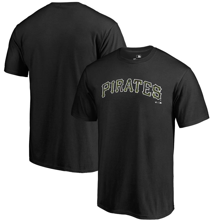 Pittsburgh Pirates Fanatics Branded Armed Forces Wordmark T-Shirt - Black