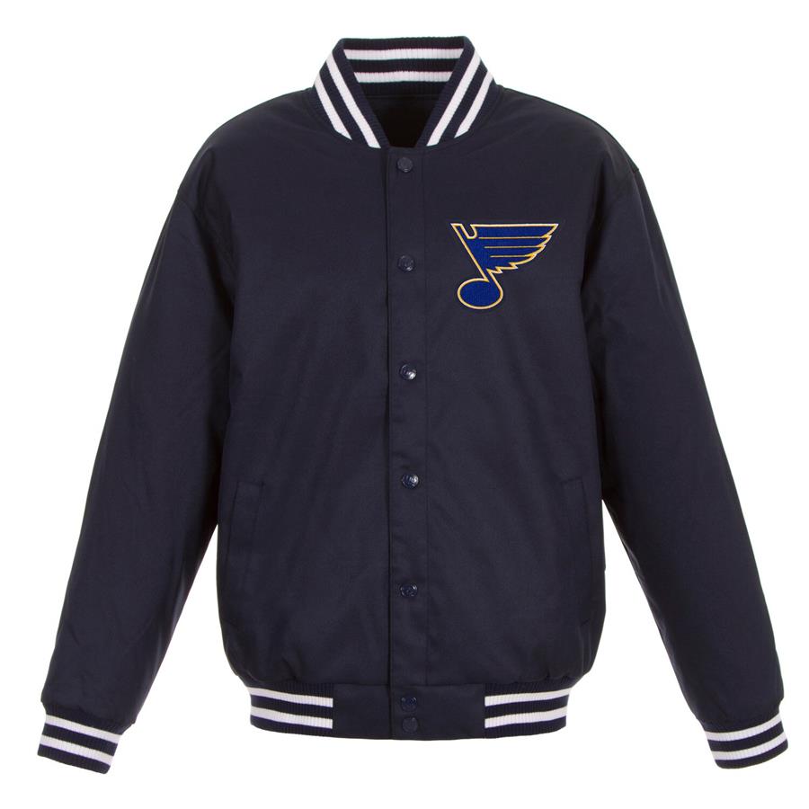 St. Louis Blues JH Design Front Hit Poly Twill Jacket - Navy