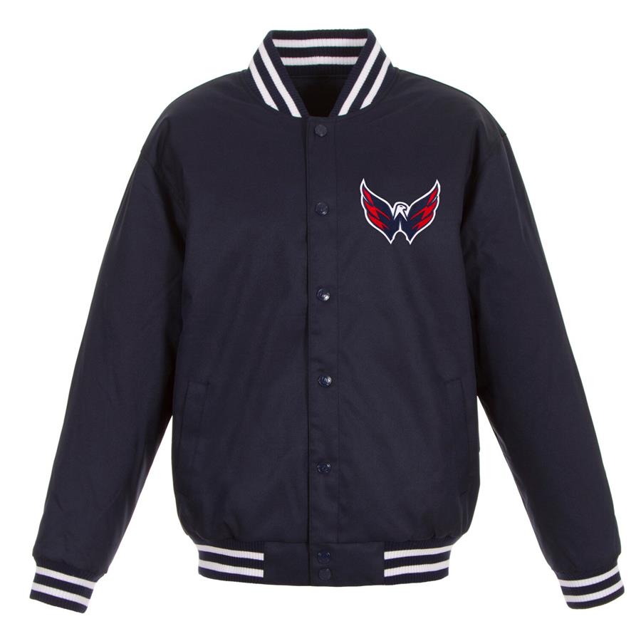 Washington Capitals JH Design Front Hit Poly Twill Jacket - Navy