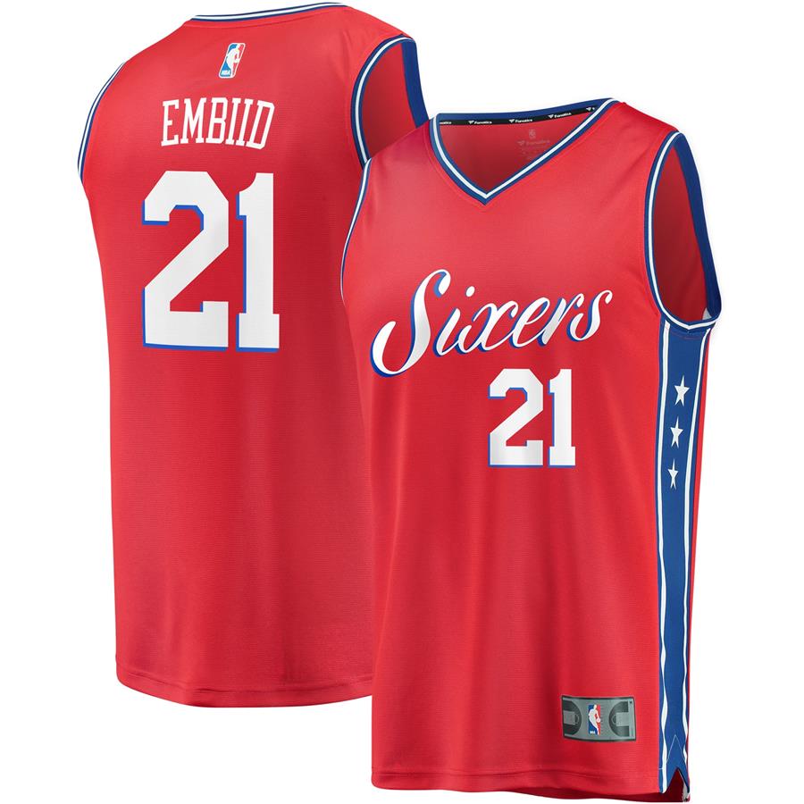 Joel Embiid Philadelphia 76ers Fanatics Branded Fast Break Replica Player Jersey - Statement Edition - Red