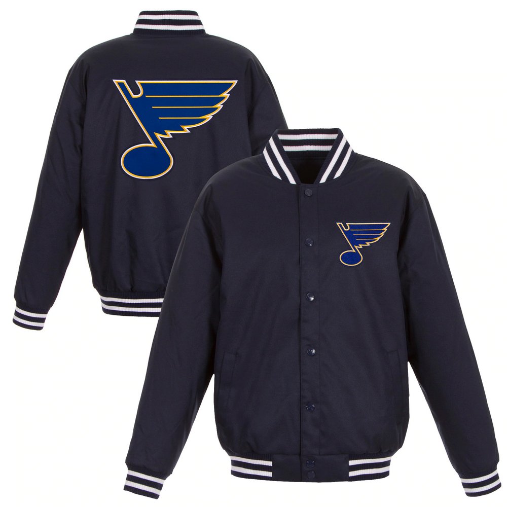 St. Louis Blues JH Design Two Hit Poly Twill Jacket - Navy
