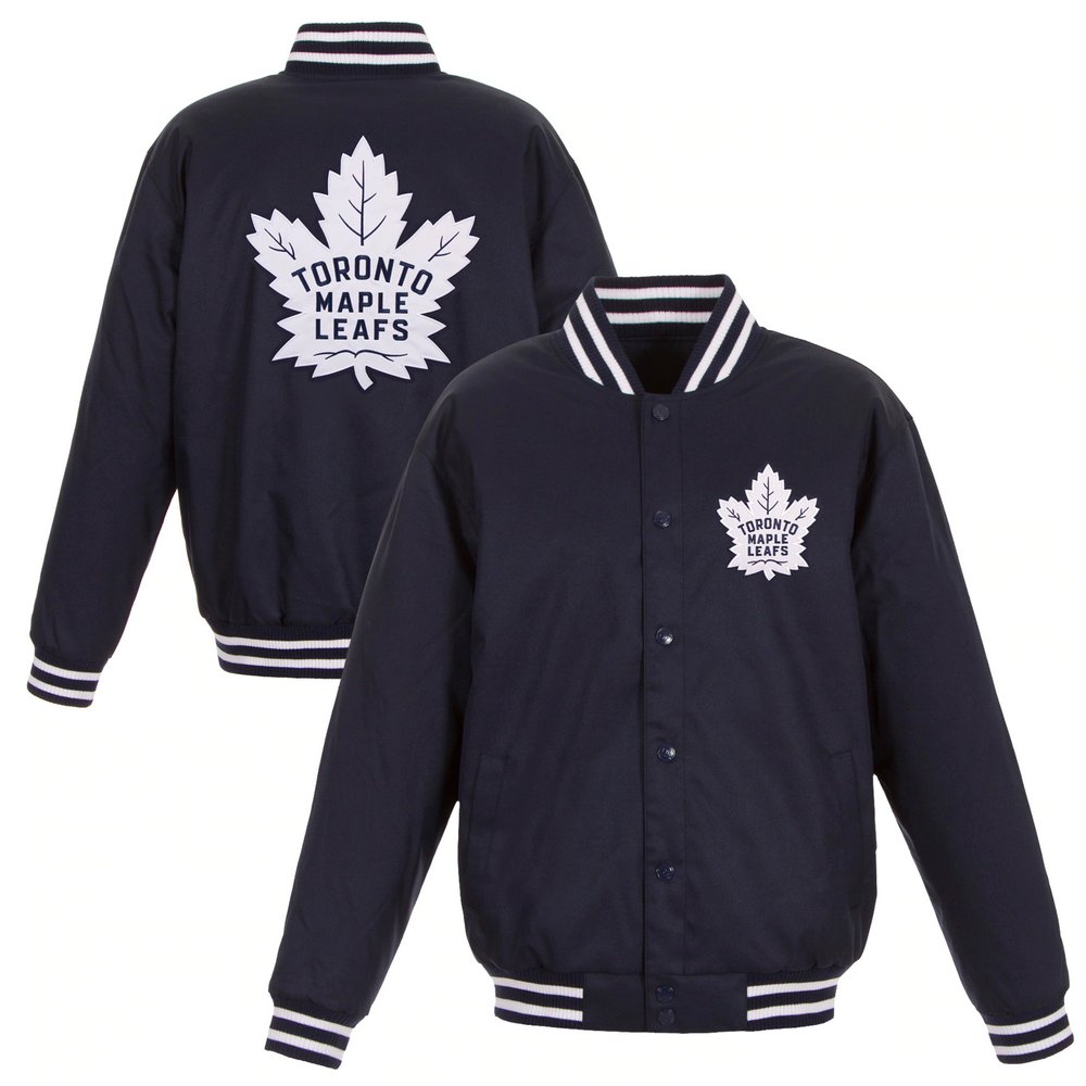 Toronto Maple Leafs JH Design Two Hit Poly Twill Jacket - Navy