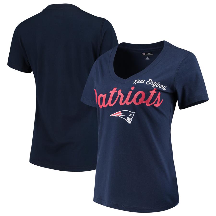 New England Patriots G-III 4Her by Carl Banks Women's Post Season V-Neck T-Shirt - Navy