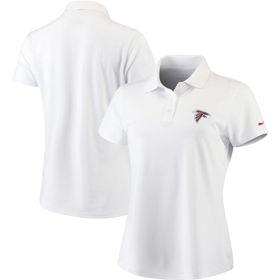 Atlanta Falcons Vineyard Vines Women's Pique Sport Performance Polo - White