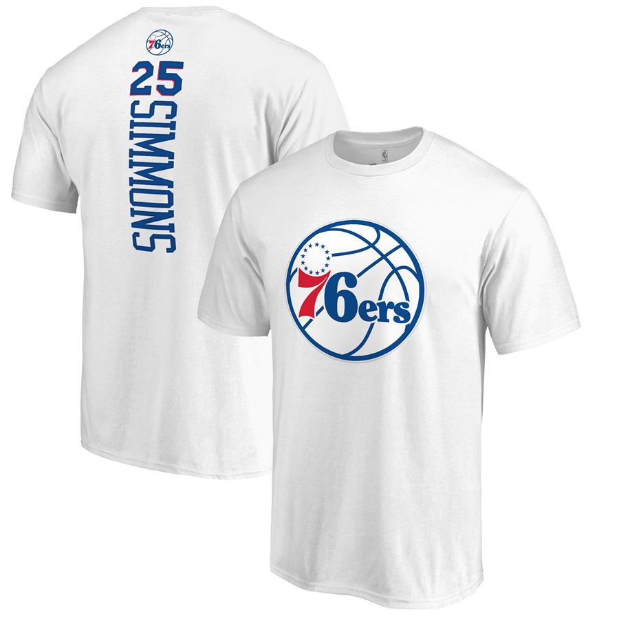 Ben Simmons Philadelphia 76ers Fanatics Branded Backer Name & Number T-Shirt - White