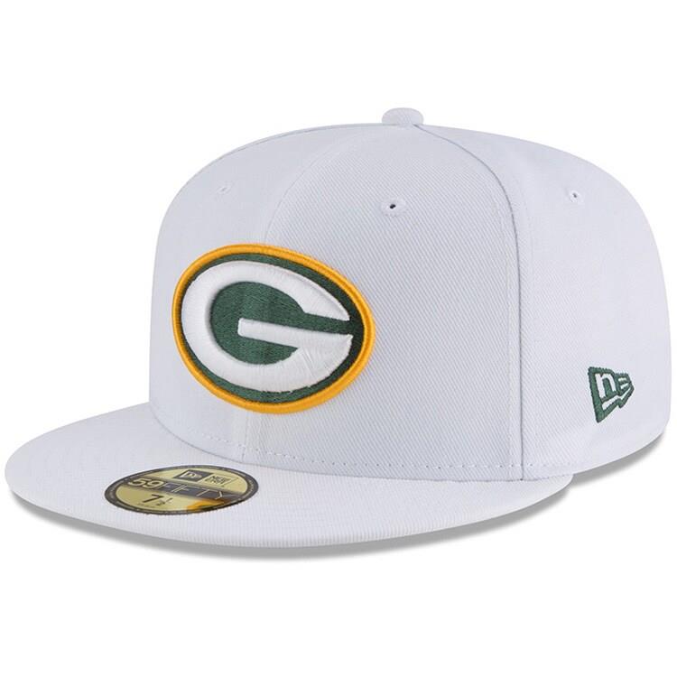 Green Bay Packers New Era Omaha 59FIFTY Fitted Hat - White