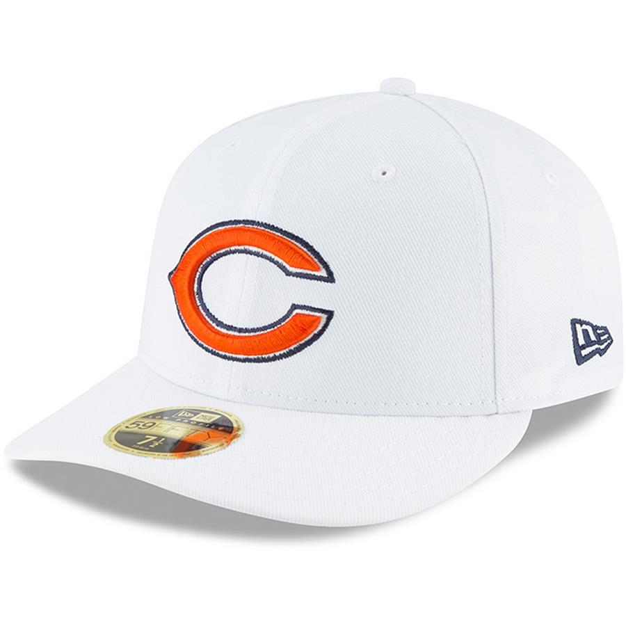 Chicago Bears New Era Primary Logo Omaha Low Profile 59FIFTY Fitted Hat - White