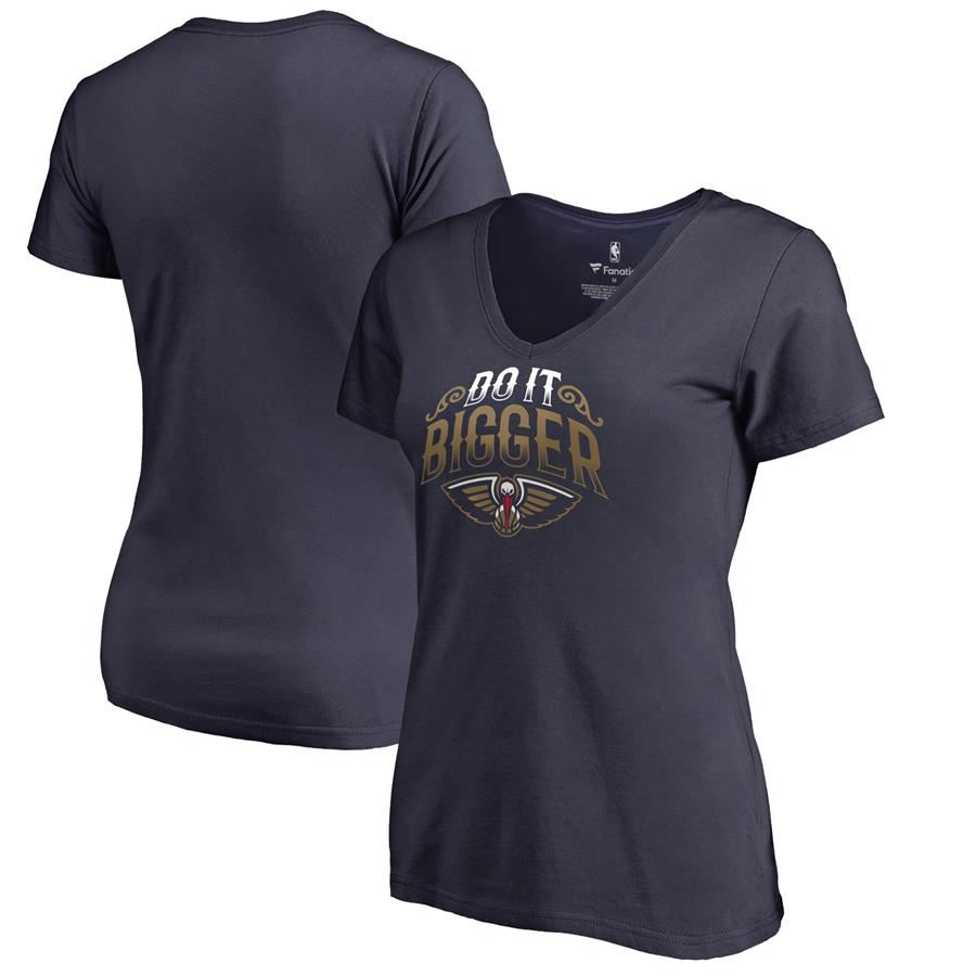 New Orleans Pelicans Fanatics Branded Women's Hometown Collection Do It Bigger V-Neck T-Shirt - Navy