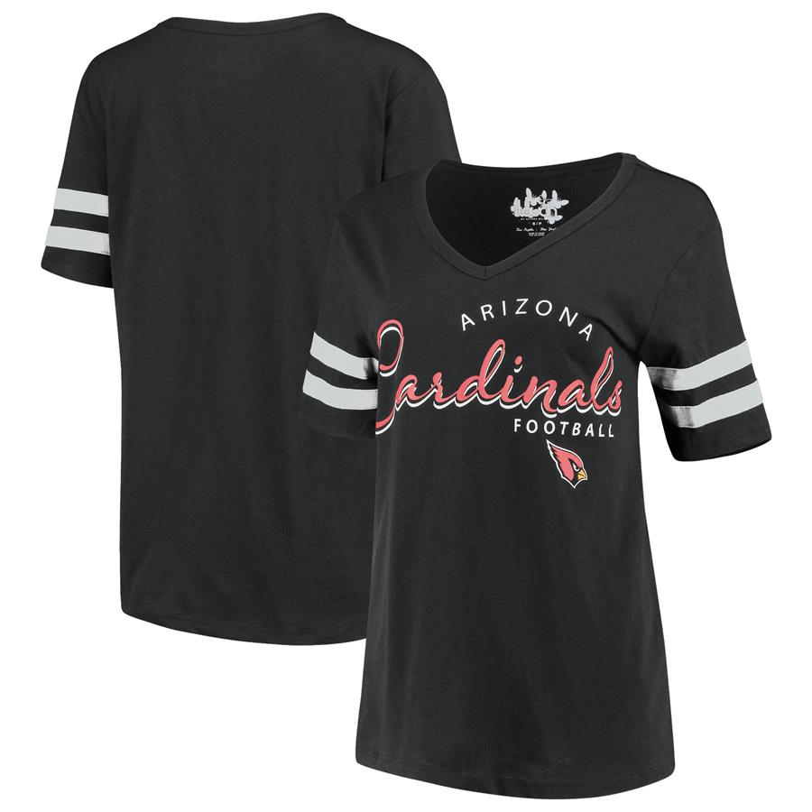 Arizona Cardinals Touch by Alyssa Milano Women's Triple Play V-Neck T-Shirt - Black