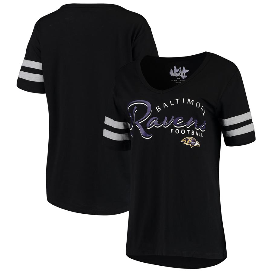 Baltimore Ravens Touch by Alyssa Milano Women's Triple Play V-Neck T-Shirt - Black