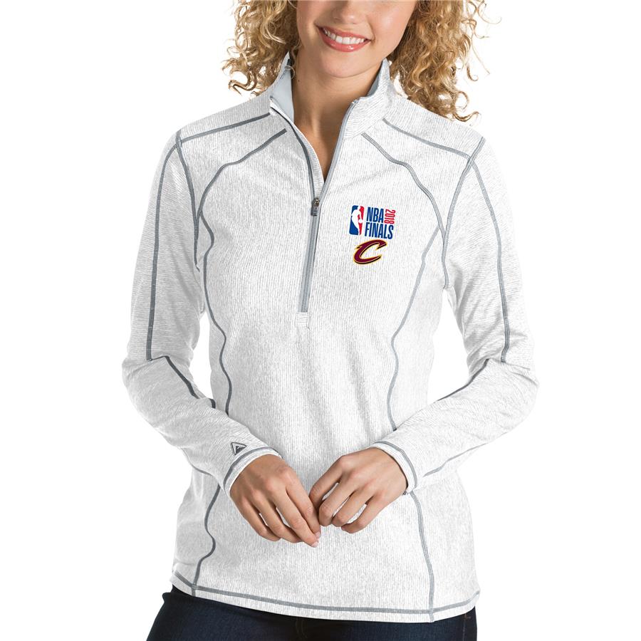 Cleveland Cavaliers Antigua Women's 2018 NBA Finals Bound Tempo Quarter-Zip Pullover Jacket - White