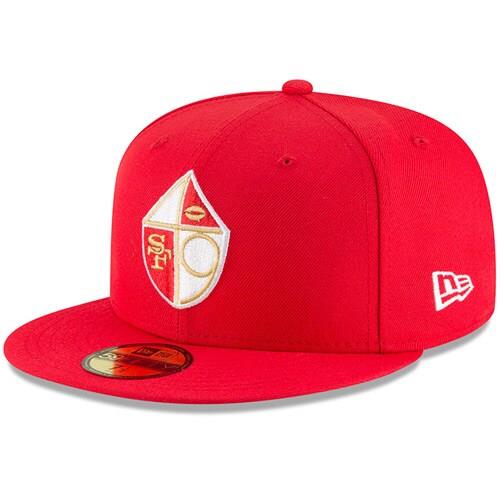 San Francisco 49ers New Era Omaha Throwback 59FIFTY Fitted Hat - Scarlet