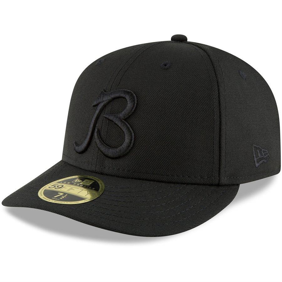 Chicago Bears New Era B Logo Low Profile 59FIFTY Fitted Hat - Black