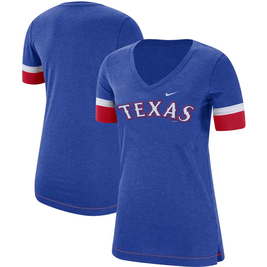 Texas Rangers Nike Women's Mesh V-Neck T-Shirt - Royal