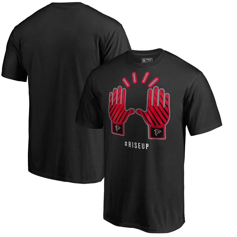 Atlanta Falcons NFL Pro Line by Fanatics Branded Gloves Rise Up T-Shirt - Black