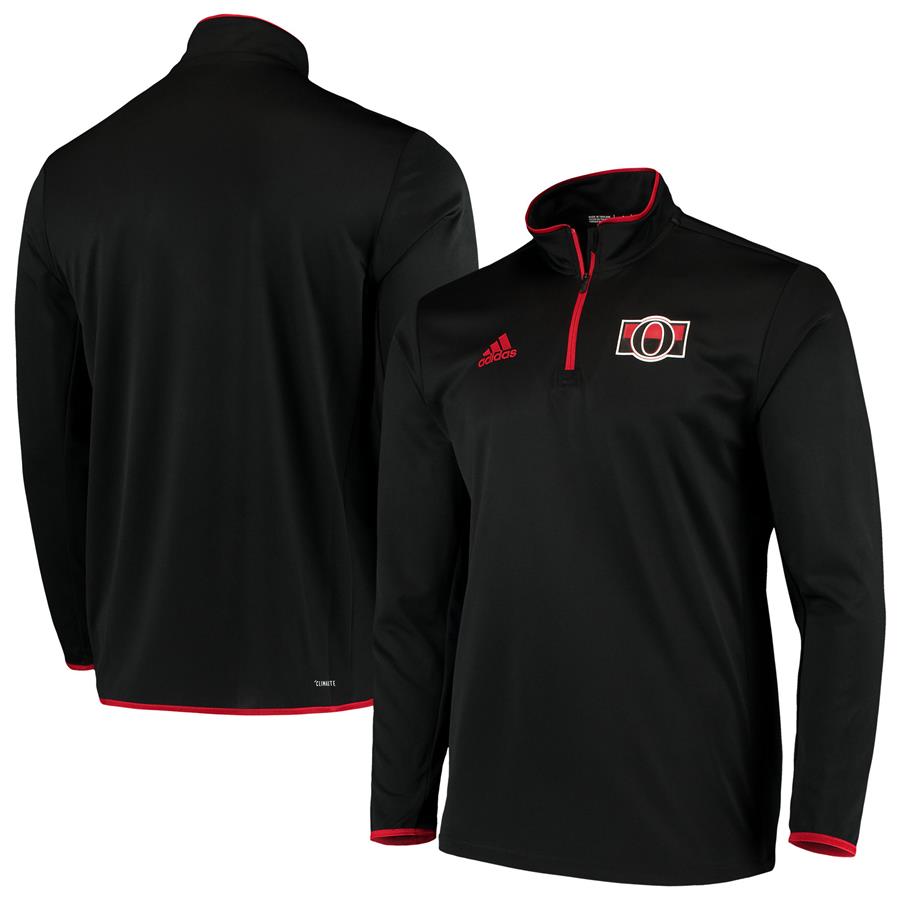 Ottawa Senators adidas climalite Quarter-Zip Pullover Jacket - Black