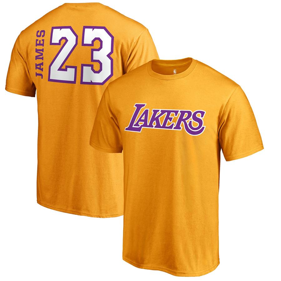 LeBron James Los Angeles Lakers Fanatics Branded Side Sweep T-Shirt - Gold
