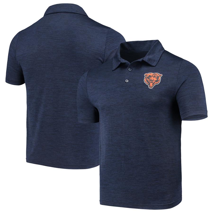 Chicago Bears Majestic Iconic Positive Production Polo - Heathered Navy