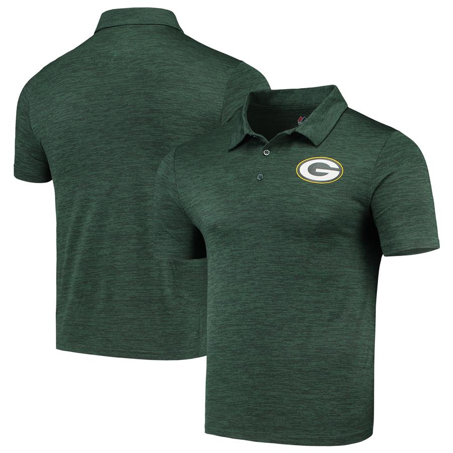 Green Bay Packers Majestic Iconic Positive Production Polo - Heathered Green