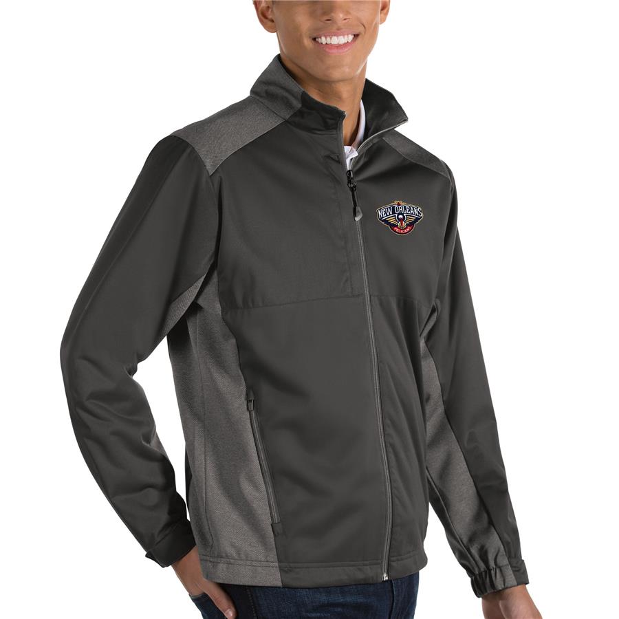New Orleans Pelicans Antigua Revolve Full-Zip Jacket - Charcoal