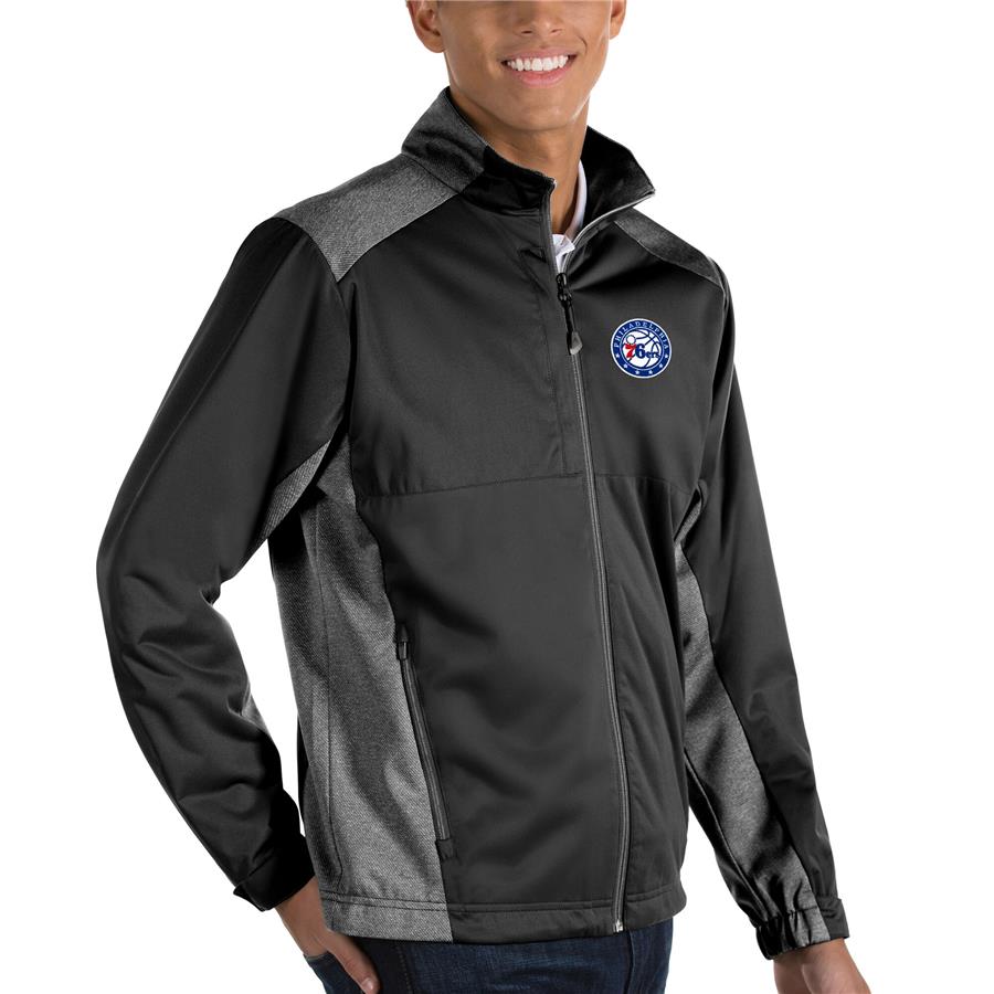 Philadelphia 76ers Antigua Revolve Full-Zip Jacket - Black