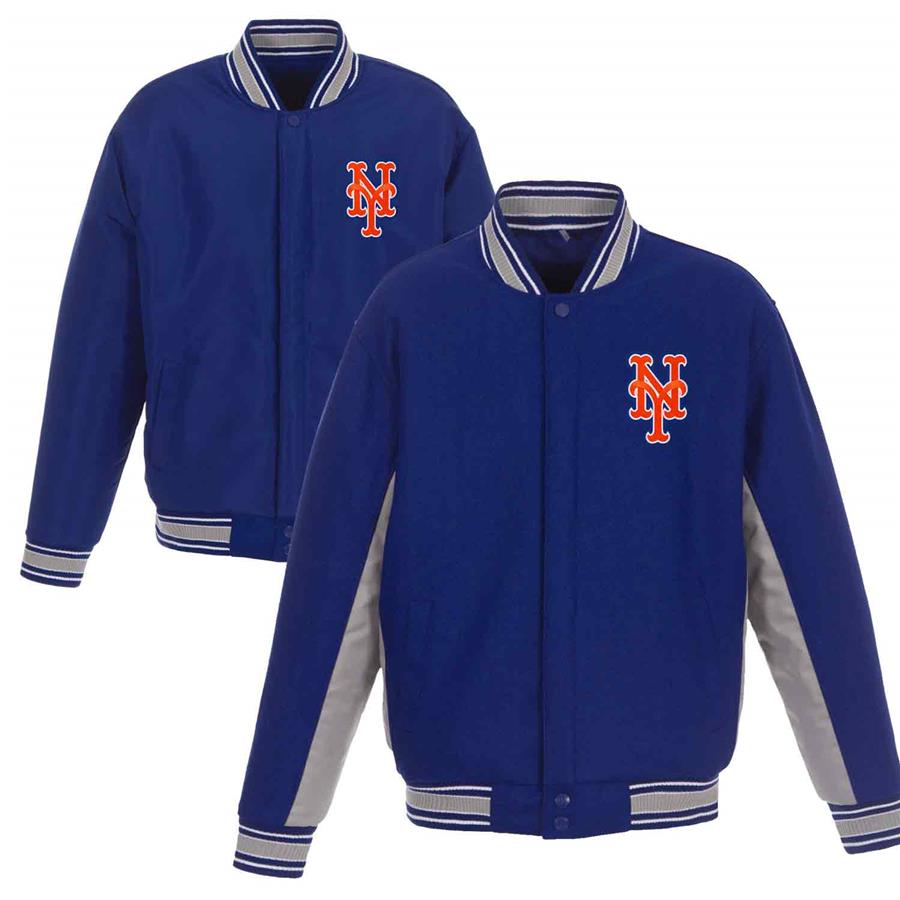 New York Mets JH Design Wool Poly-Twill Accent Jacket - Royal