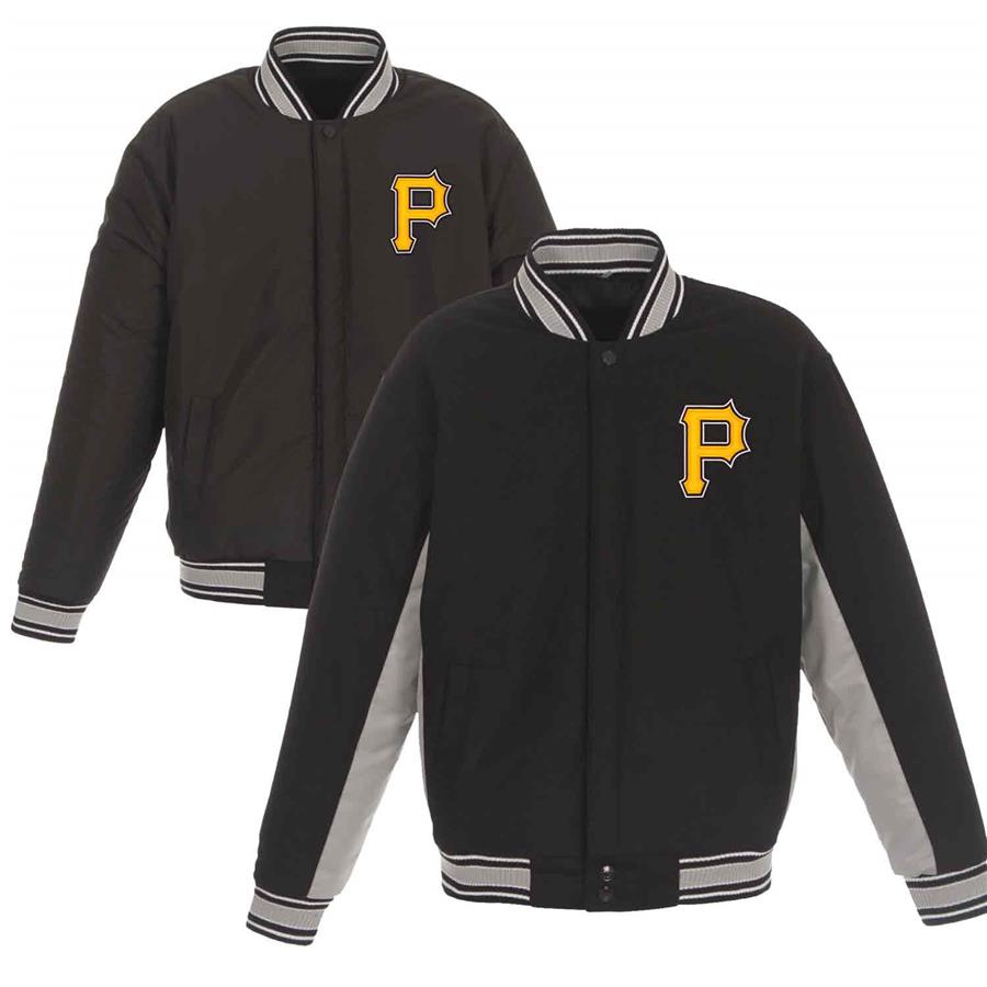 Pittsburgh Pirates JH Design Wool Poly-Twill Accent Jacket - Black