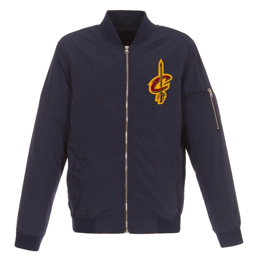 Cleveland Cavaliers JH Design Lightweight Nylon Full-Zip Bomber Jacket - Navy