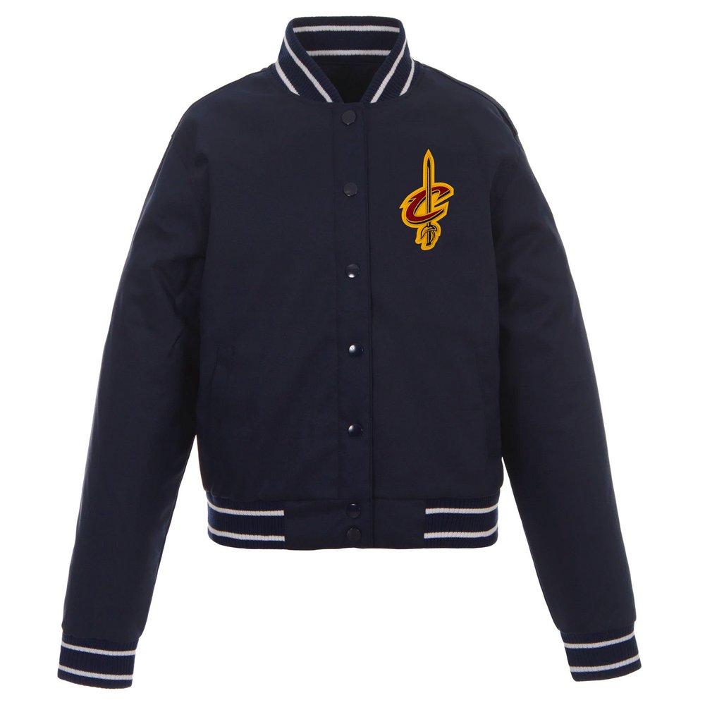 Cleveland Cavaliers JH Design Women's Poly-Twill Full-Snap Jacket - Navy