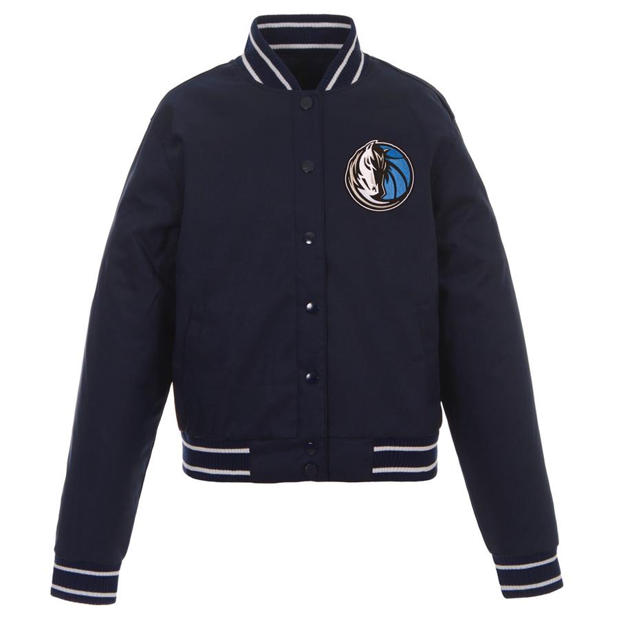Dallas Mavericks JH Design Women's Poly-Twill Full-Snap Jacket - Navy