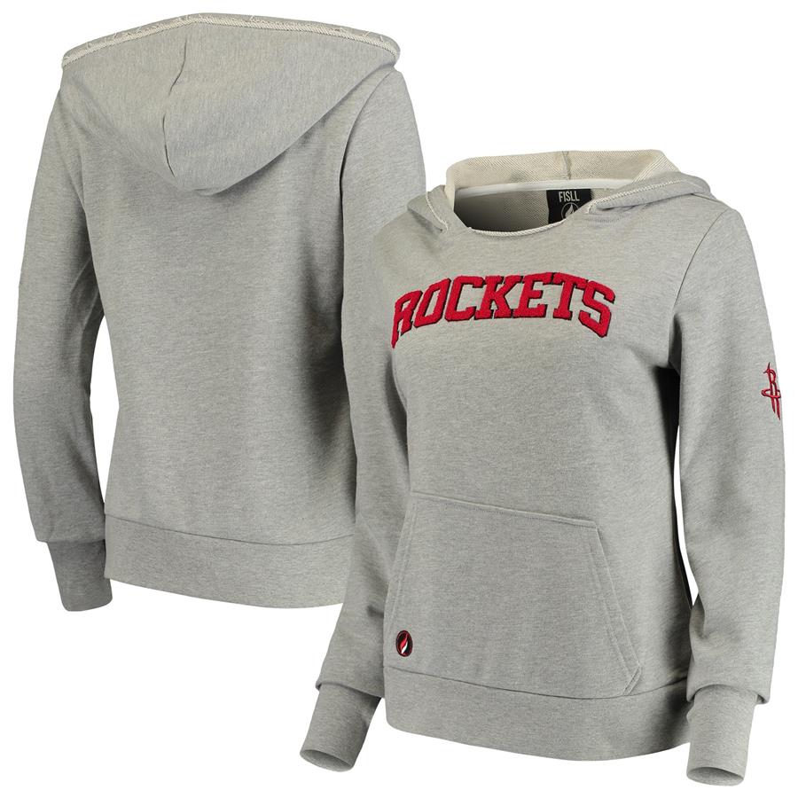 Houston Rockets Women's French Terry Lining Thumbhole Pullover Hoodie - Heathered Gray
