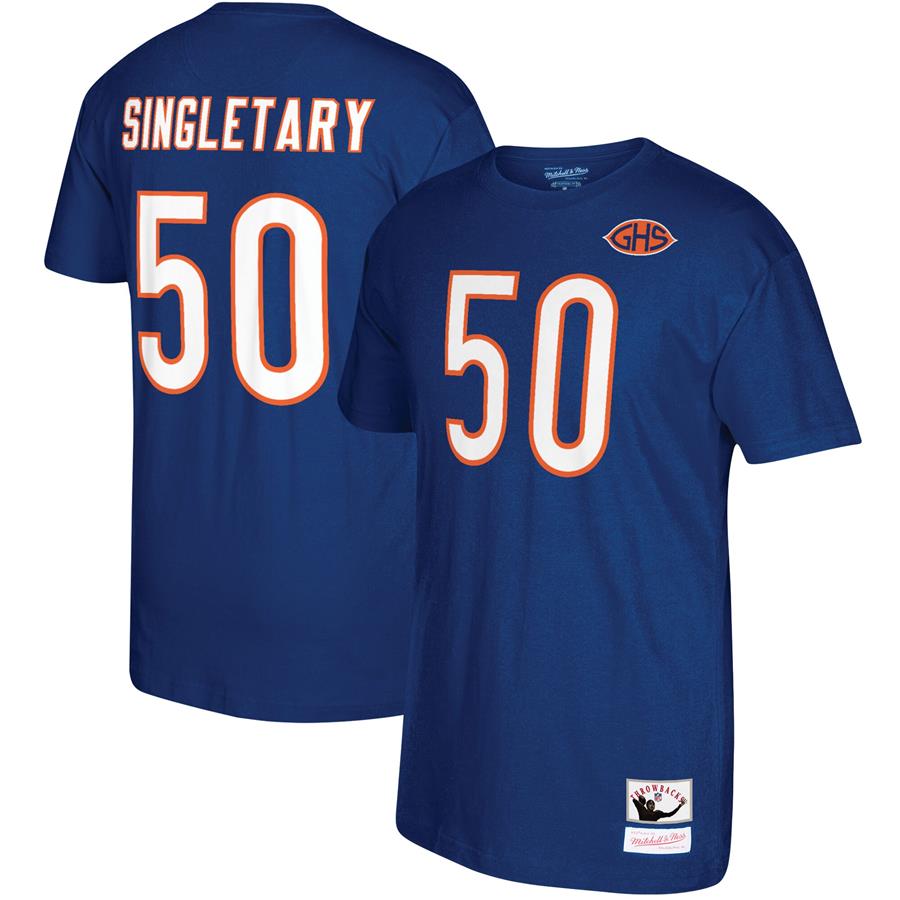 Mike Singletary Chicago Bears Mitchell & Ness Throwback Player Name & Number T-Shirt - Navy