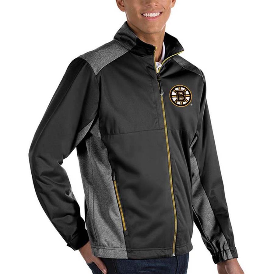 Boston Bruins Antigua Revolve II Full Zip Jacket - Black