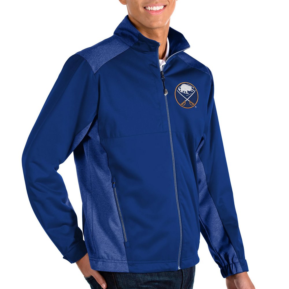 Buffalo Sabres Antigua Revolve II Full Zip Jacket - Heathered Royal