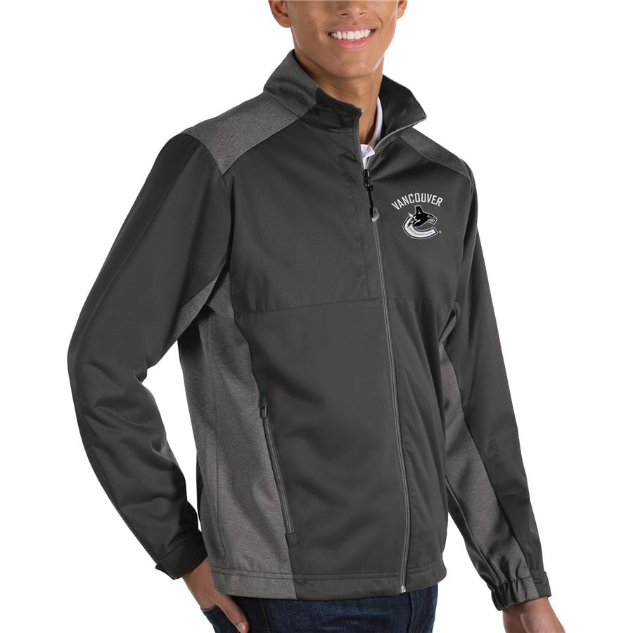 Vancouver Canucks Antigua Revolve II Full Zip Jacket - Charcoal