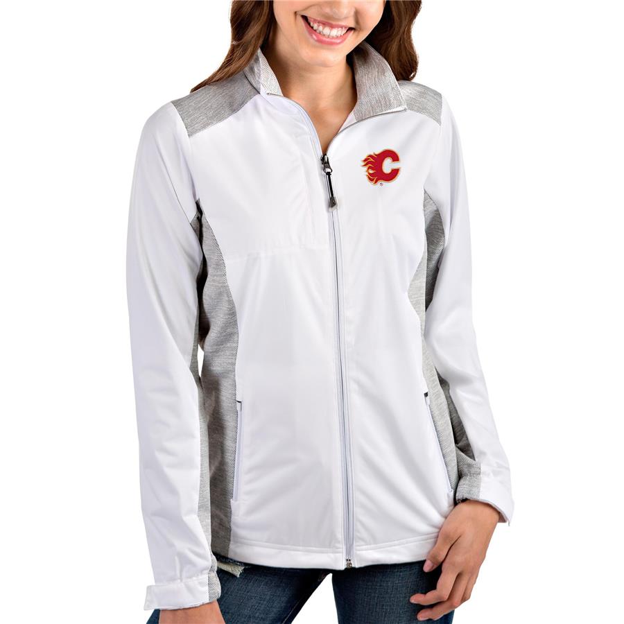 Calgary Flames Antigua Women's Revolve Full-Zip Jacket - White