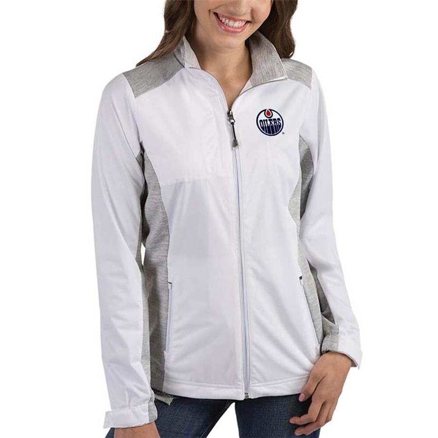 Edmonton Oilers Antigua Women's Revolve Full-Zip Jacket - White