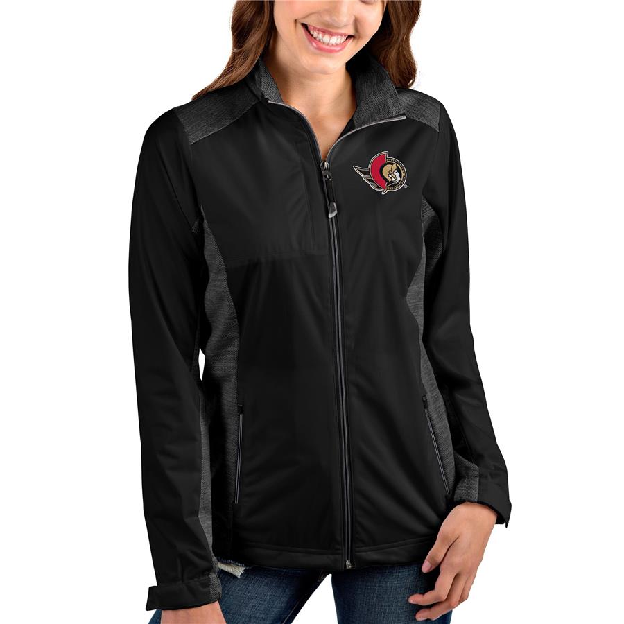Ottawa Senators Antigua Women's Revolve Full-Zip Jacket - Heathered Black