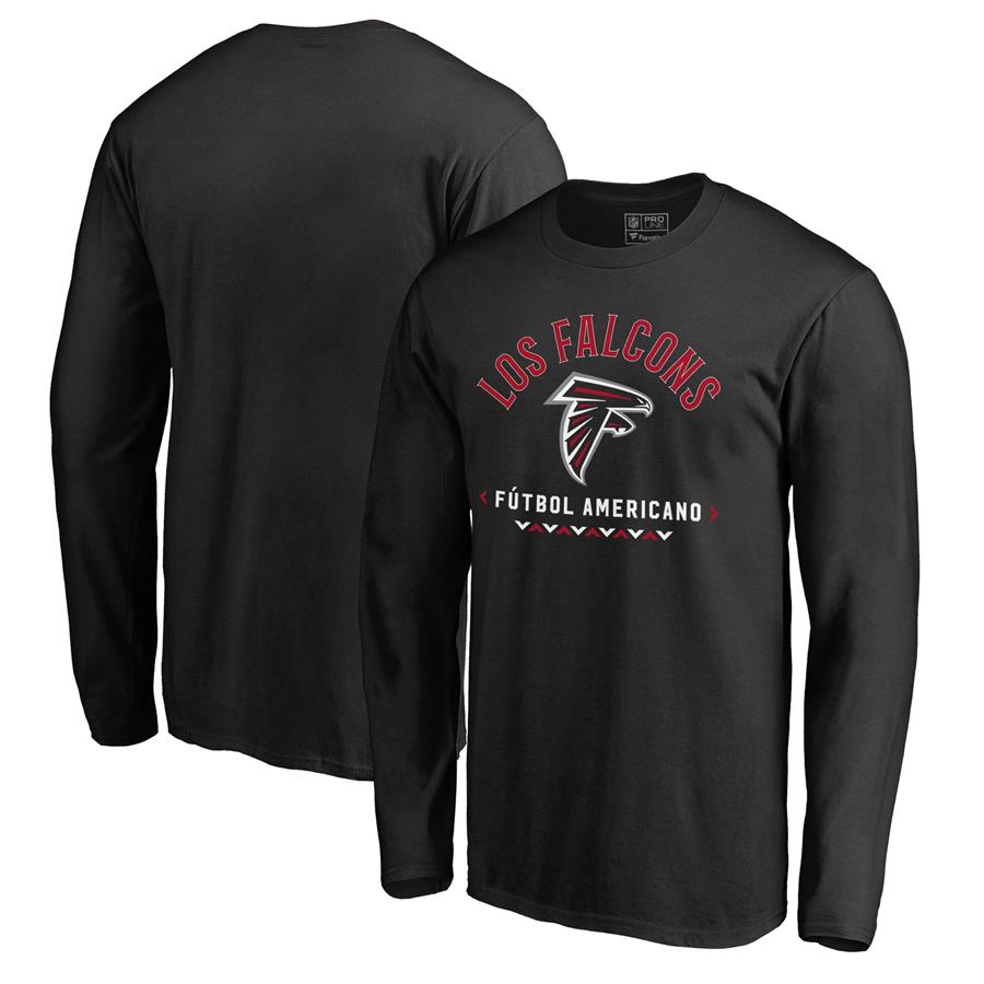 Atlanta Falcons NFL Pro Line by Fanatics Branded Futbol Americano Long Sleeve T-Shirt - Black