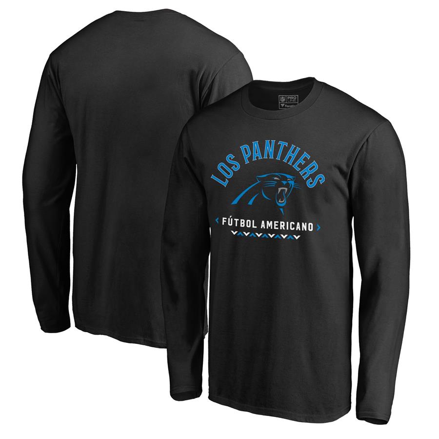 Carolina Panthers NFL Pro Line by Fanatics Branded Futbol Americano Long Sleeve T-Shirt - Black