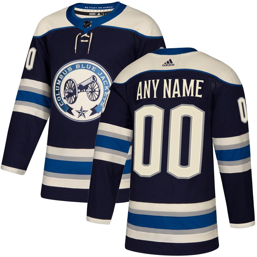 Columbus Blue Jackets adidas Authentic Alternate Custom Jersey - Navy