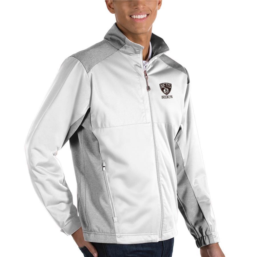 Brooklyn Nets Antigua Revolve Full-Zip Jacket - White