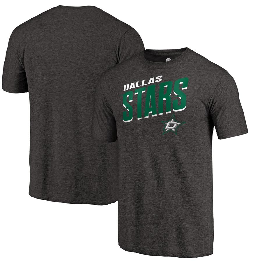 Dallas Stars Fanatics Branded Slant Strike Tri-Blend T-Shirt - Black