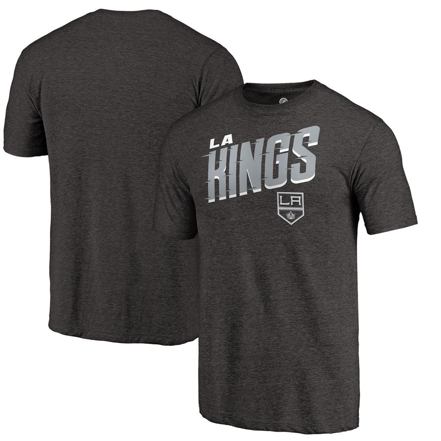 Los Angeles Kings Fanatics Branded Slant Strike Tri-Blend T-Shirt - Black