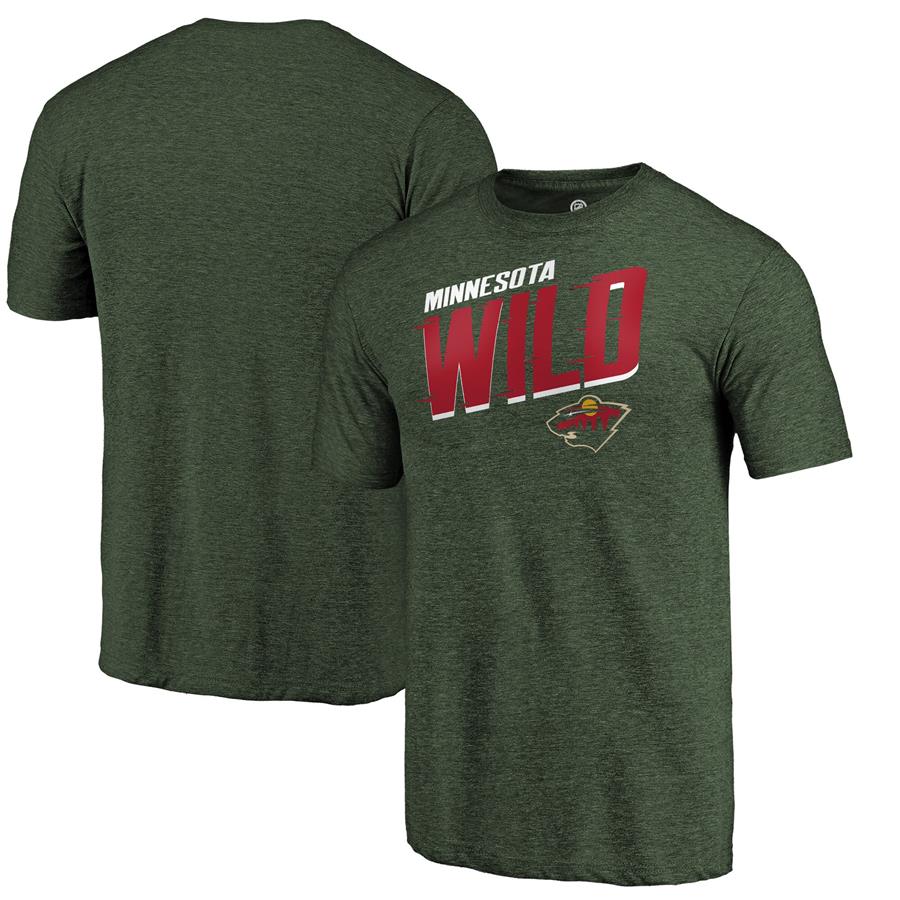 Футболка Minnesota Wild Fanatics Branded Slant Strike Tri-Blend (зелёный)